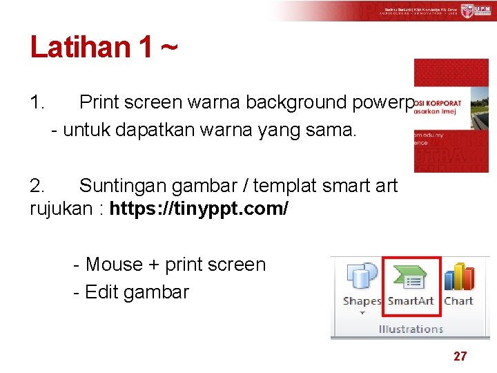 Latihan 1 ~ 1. Print screen warna background powerpoint - untuk dapatkan warna yang