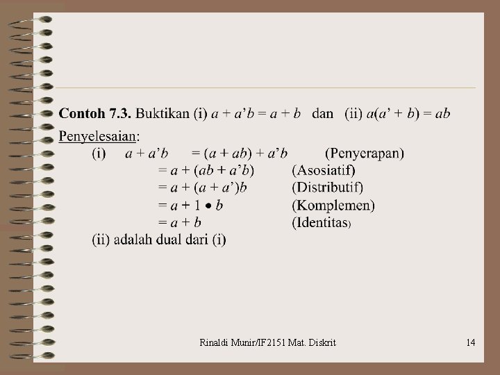 Rinaldi Munir/IF 2151 Mat. Diskrit 14 