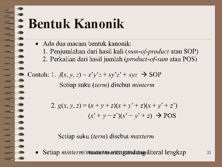 Bentuk Kanonik Rinaldi Munir/IF 2151 Mat. Diskrit 21 