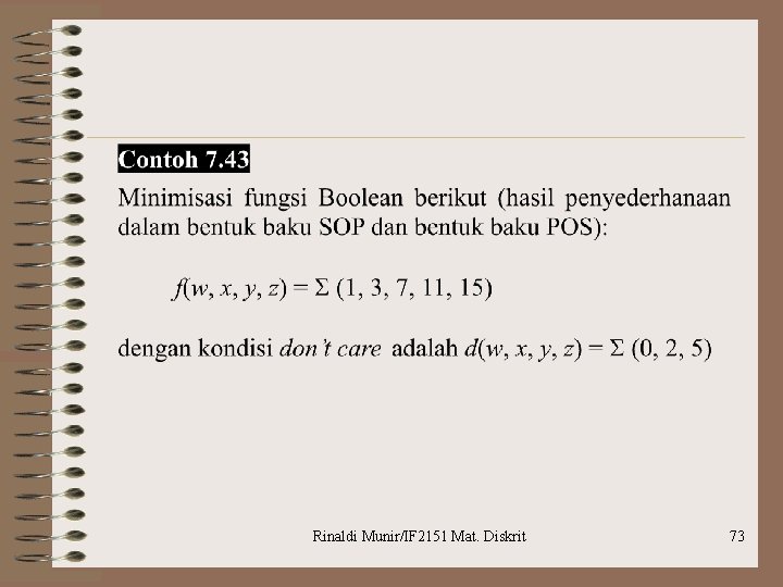 Rinaldi Munir/IF 2151 Mat. Diskrit 73 