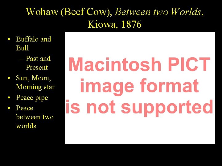 Wohaw (Beef Cow), Between two Worlds, Kiowa, 1876 • Buffalo and Bull – Past