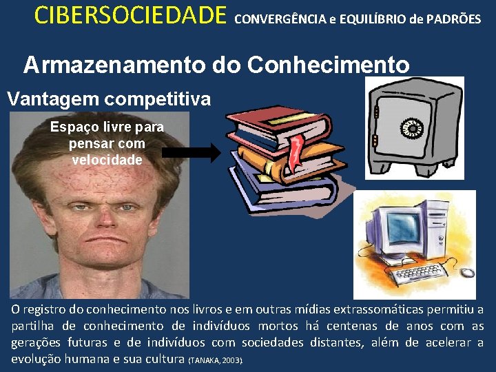 CIBERSOCIEDADE CONVERGÊNCIA e EQUILÍBRIO de PADRÕES Armazenamento do Conhecimento Vantagem competitiva Espaço livre para