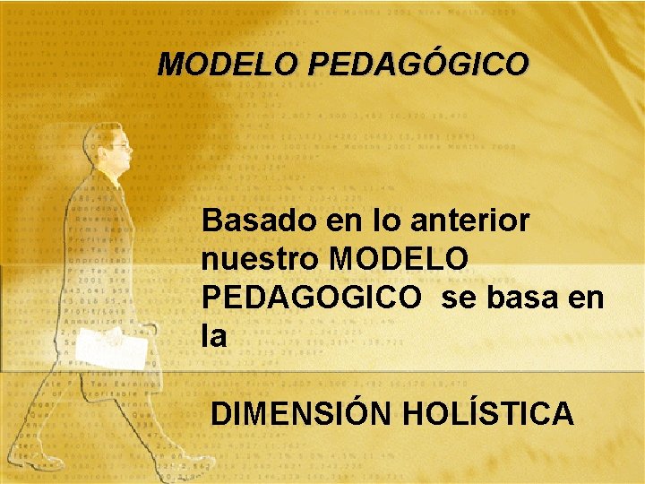 MODELO PEDAGÓGICO Basado en lo anterior nuestro MODELO PEDAGOGICO se basa en la DIMENSIÓN