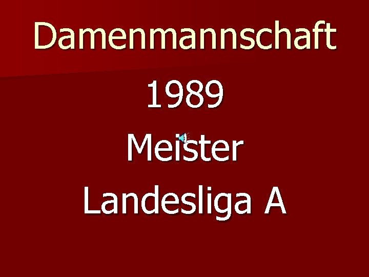 Damenmannschaft 1989 Meister Landesliga A 