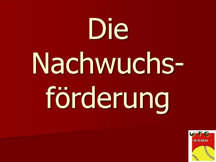 Die Nachwuchsförderung 