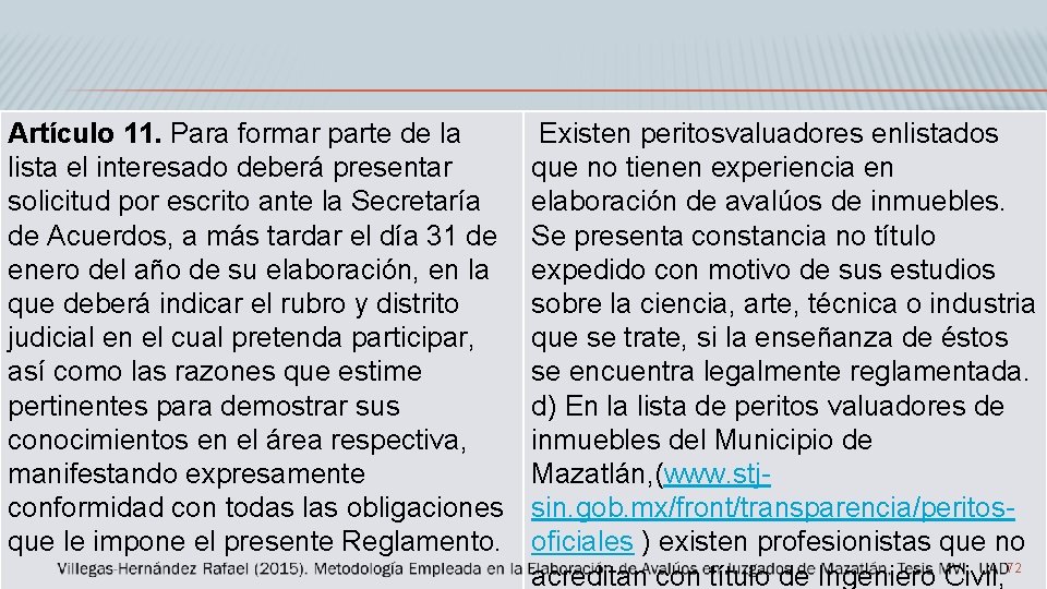 Artículo 11. Para formar parte de la lista el interesado deberá presentar solicitud por
