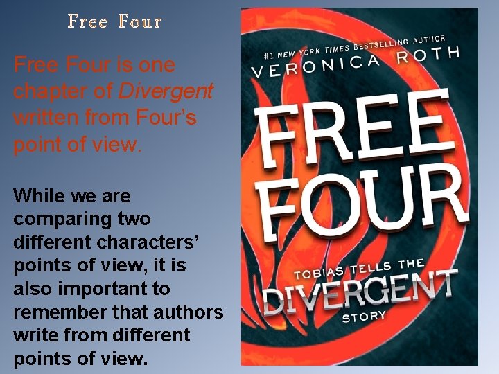 Free Four is one chapter of Divergent written from Four’s point of view. While