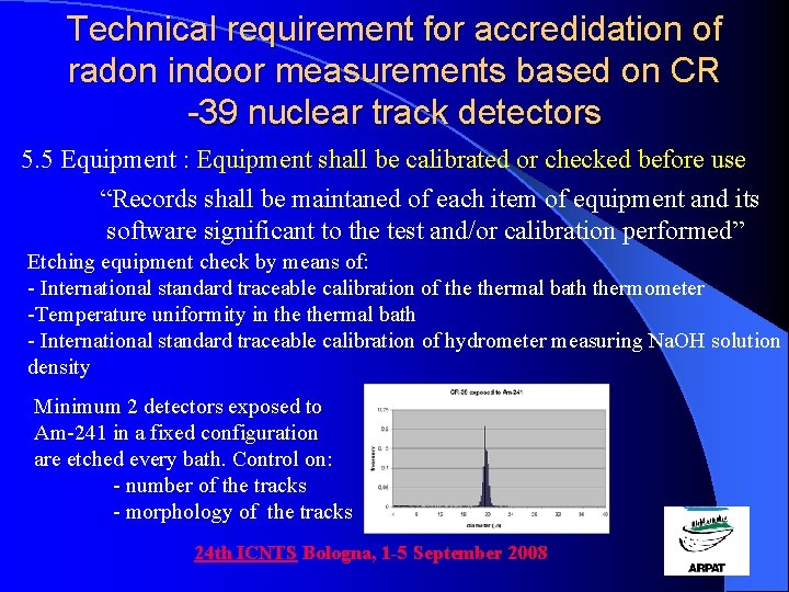 Technical requirement for accredidation of radon indoor measurements based on CR -39 nuclear track