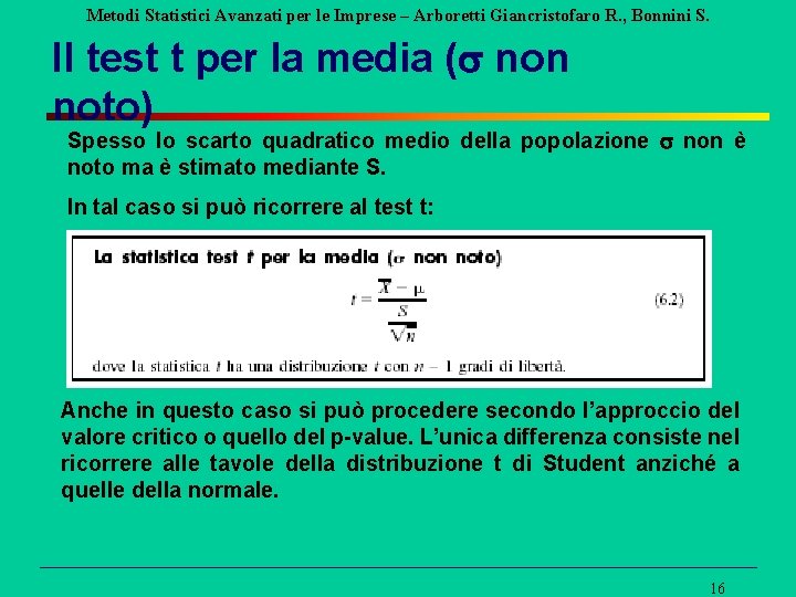 Metodi Statistici Avanzati per le Imprese – Arboretti Giancristofaro R. , Bonnini S. Il