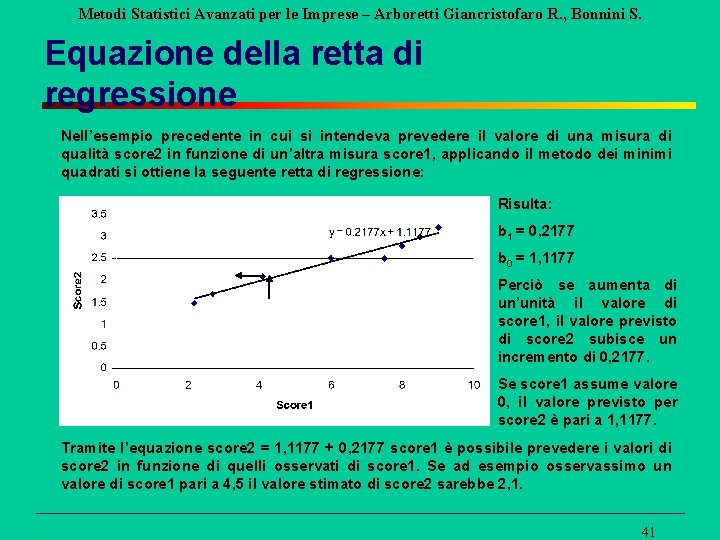Metodi Statistici Avanzati per le Imprese – Arboretti Giancristofaro R. , Bonnini S. Equazione