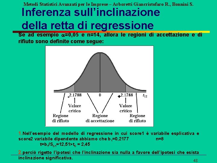 Metodi Statistici Avanzati per le Imprese – Arboretti Giancristofaro R. , Bonnini S. Inferenza