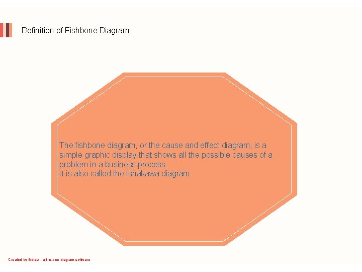 Definition of Fishbone Diagram The fishbone diagram, or the cause and effect diagram, is
