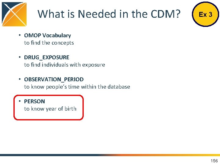 What is Needed in the CDM? Ex 3 • OMOP Vocabulary to find the