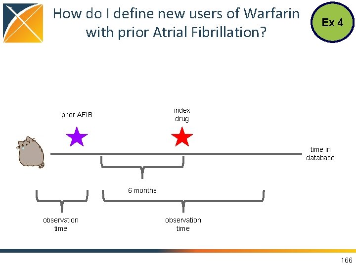 How do I define new users of Warfarin with prior Atrial Fibrillation? Ex 4