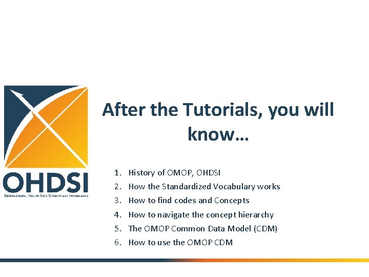 After the Tutorials, you will know… 1. 2. 3. 4. 5. 6. History of