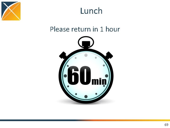 Lunch Please return in 1 hour 69 