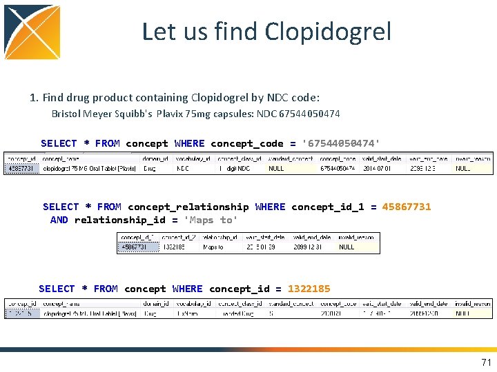 Let us find Clopidogrel 1. Find drug product containing Clopidogrel by NDC code: Bristol