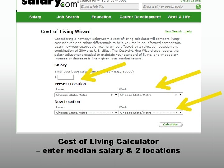 Cost of Living Calculator – enter median salary & 2 locations 