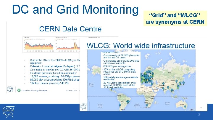 DC and Grid Monitoring “Grid” and “WLCG” are synonyms at CERN 3 