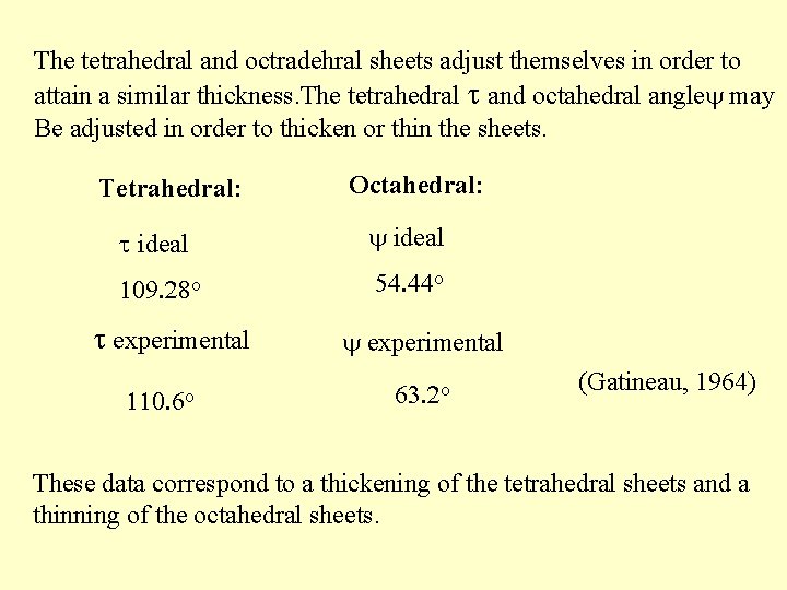 The tetrahedral and octradehral sheets adjust themselves in order to attain a similar thickness.