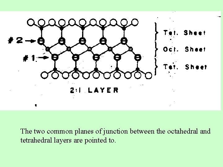 The two common planes of junction between the octahedral and tetrahedral layers are pointed