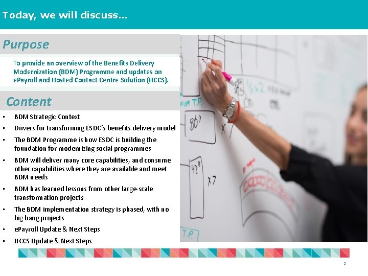 Today, we will discuss… Purpose To provide an overview of the Benefits Delivery Modernization