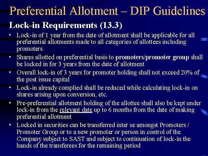 Presentation on Preferential Allotment 71 st SMTP September