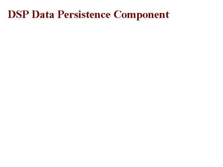 DSP Data Persistence Component DSP Data Persistence Component