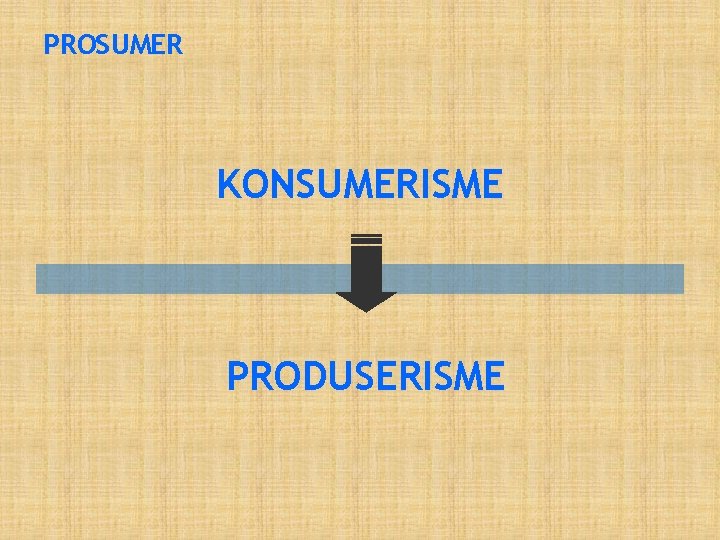 PROSUMER KONSUMERISME PRODUSERISME 