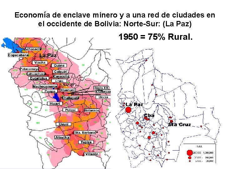 Economía de enclave minero y a una red de ciudades en el occidente de