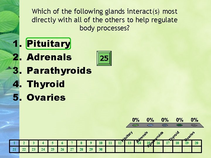 Which of the following glands interact(s) most directly with all of the others to