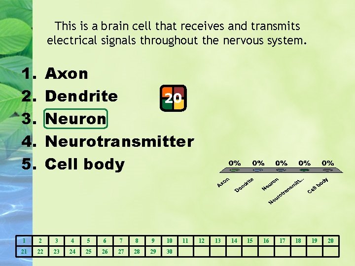 This is a brain cell that receives and transmits electrical signals throughout the nervous