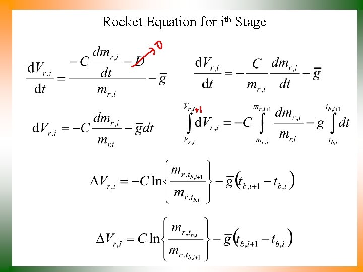Rocket Equation for ith Stage 