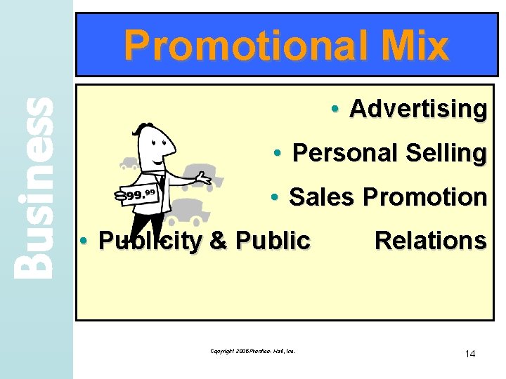 Business Promotional Mix • Advertising • Personal Selling • Sales Promotion • Publicity &