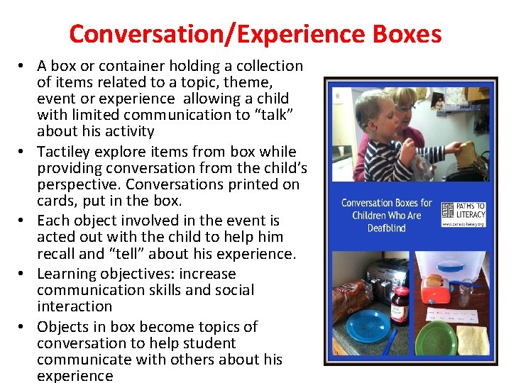Conversation/Experience Boxes • A box or container holding a collection of items related to Conversation/Experience Boxes • A box or container holding a collection of items related to