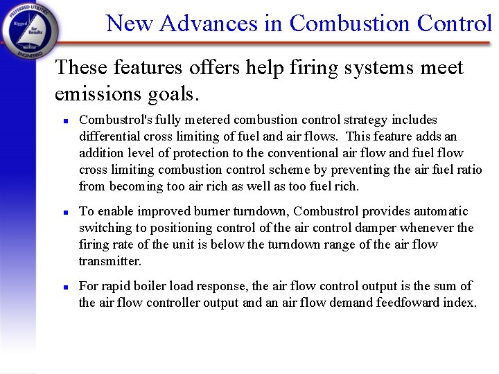 New Advances in Combustion Control These features offers help firing systems meet emissions goals.