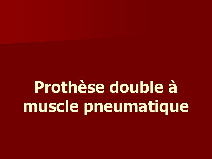 Prothèse double à muscle pneumatique 