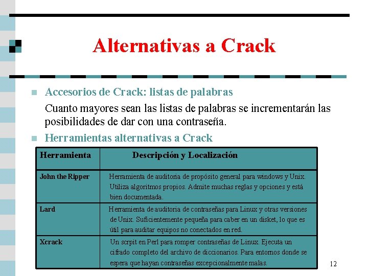 Alternativas a Crack n n Accesorios de Crack: listas de palabras Cuanto mayores sean