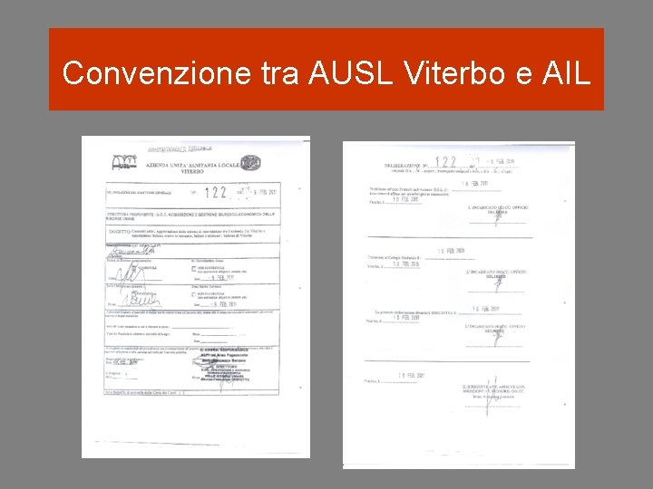 Convenzione tra AUSL Viterbo e AIL 