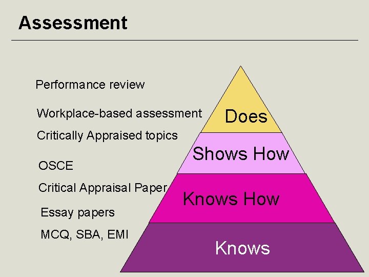 Assessment Performance review Workplace-based assessment Does Critically Appraised topics OSCE Critical Appraisal Paper Essay