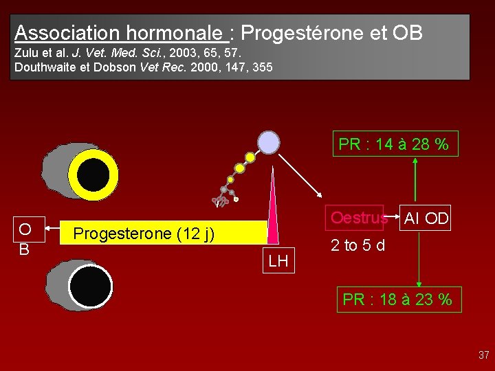 Association hormonale : Progestérone et OB Zulu et al. J. Vet. Med. Sci. ,