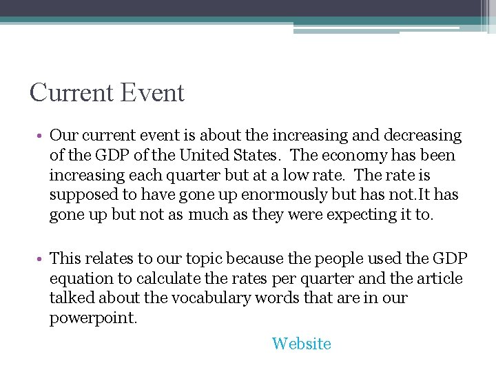 Current Event • Our current event is about the increasing and decreasing of the
