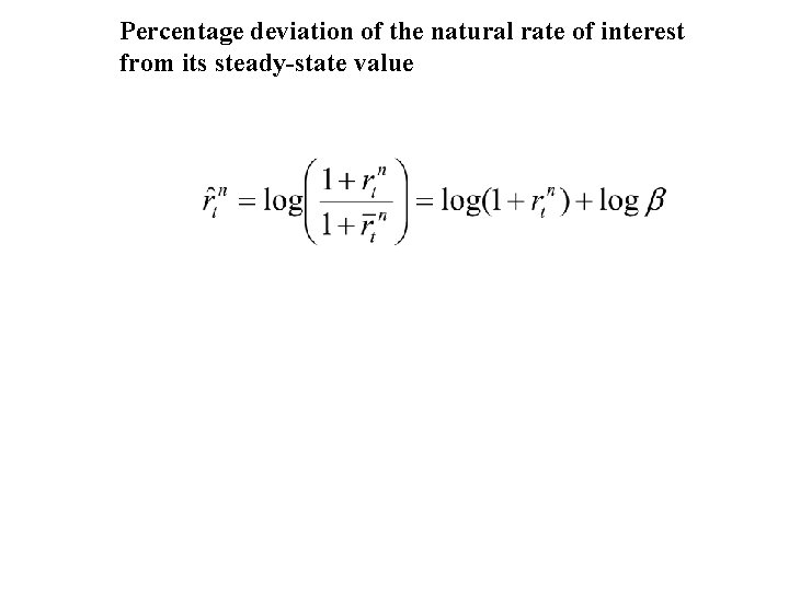 Percentage deviation of the natural rate of interest from its steady-state value 