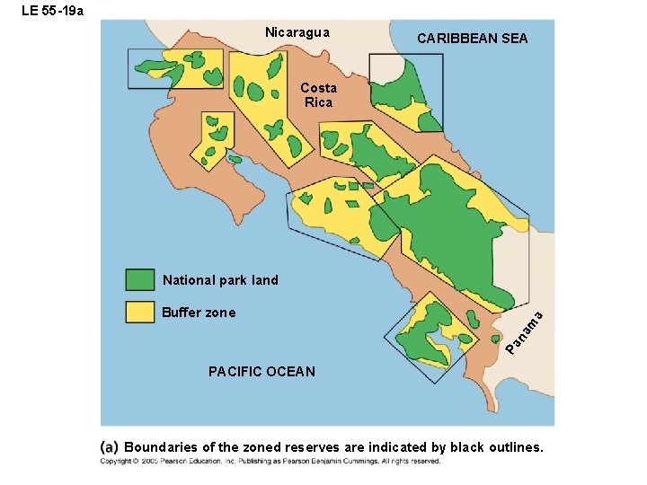 LE 55 -19 a Nicaragua CARIBBEAN SEA Costa Rica National park land Pa na