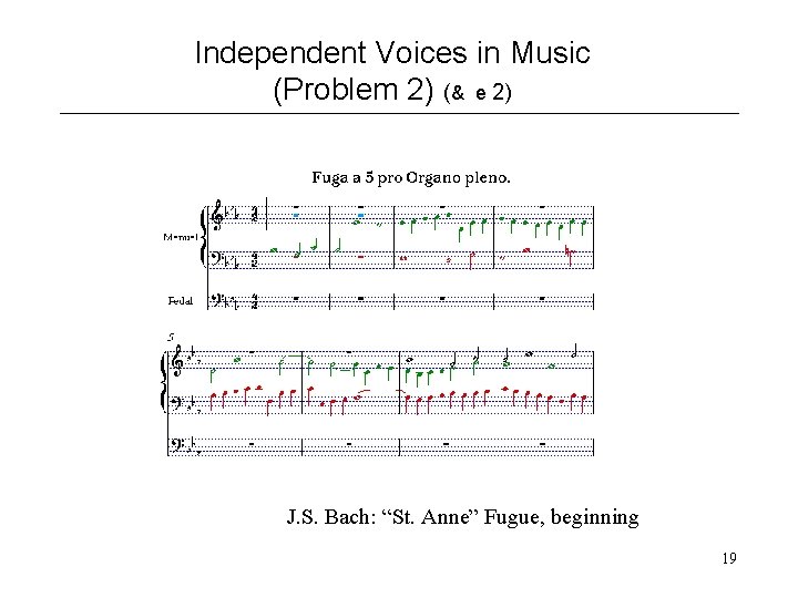 Independent Voices in Music (Problem 2) (& e 2) J. S. Bach: “St. Anne”