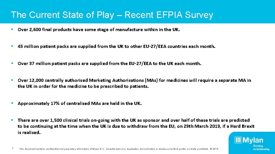 The Current State of Play – Recent EFPIA Survey § Over 2, 600 final