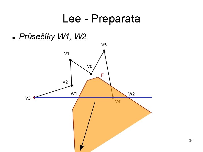 Lee - Preparata Průsečíky W 1, W 2. 34 Lee - Preparata Průsečíky W 1, W 2. 34
