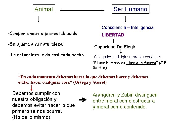 Animal -Comportamiento pre-establecido. -Se ajusta a su naturaleza. - La naturaleza le da casi