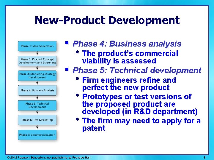 New-Product Development § Phase 4: Business analysis • The product’s commercial viability is assessed