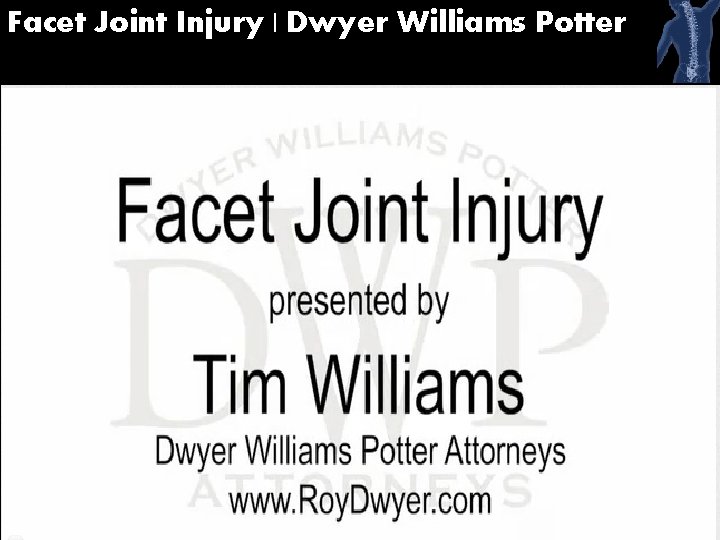 Facet Joint Injury | Dwyer Williams Potter 55 